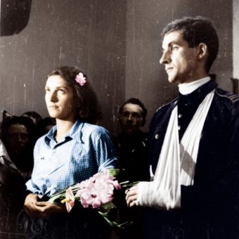 Wiele par decydowało się na ślub jeszcze w trakcie walk. Na zdjęciu Alicja Treutler i Bolesław Biega.