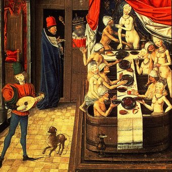 W średniowieczu zbyt częste kąpiele uznawano za oznakę bezbożności. Co nie przeszkadzało ludziom w przesiadywaniu w łaźniach.