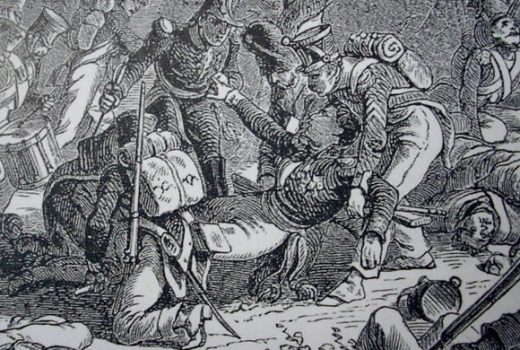 Generał Gudin został śmiertelnie zraniony na polu bitwy pod Górą Walutyną.