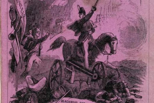 Fragment okładki „The Battle of Dorking” Chesneya z 1871 roku.