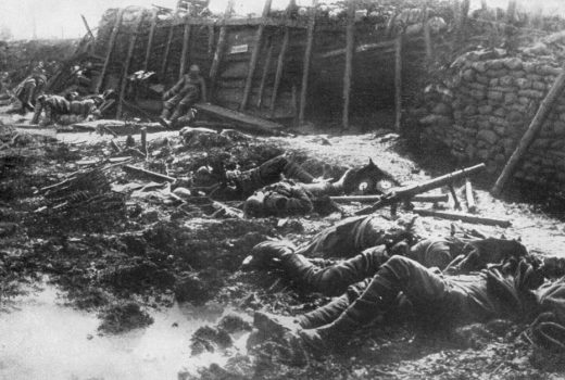 Zwłoki brytyjskich żołnierzy po niemieckim ataku gazowym