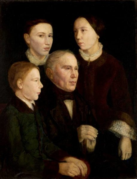 Portret Franciszka Matejki z dziećmi (u dołu Kazimierz, wyżej Jan i Marianna)
