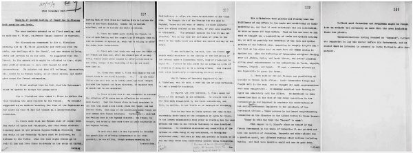 Zapis przebiegu negocjacji w sprawie umowy Sykes-Picot w listopadzie 1915 roku.