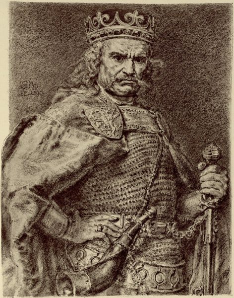Władysław Łokietek na rysunku Jana Matejki.